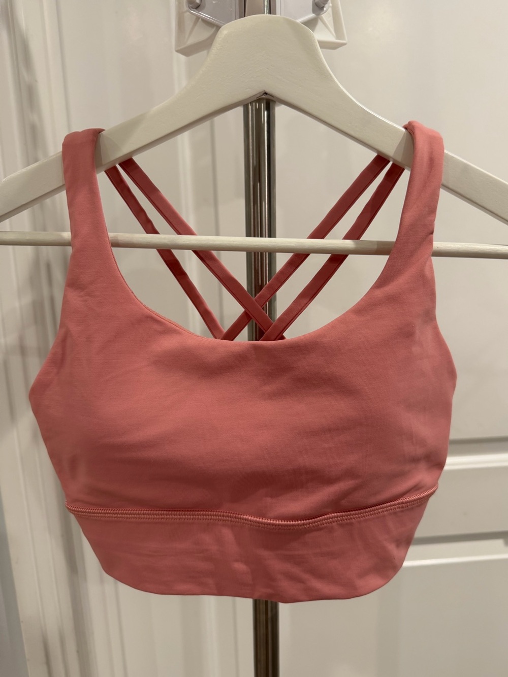 (2) LuluLemon Energy High Neck Tank Criss Cross Back Straps Pink & Green 4